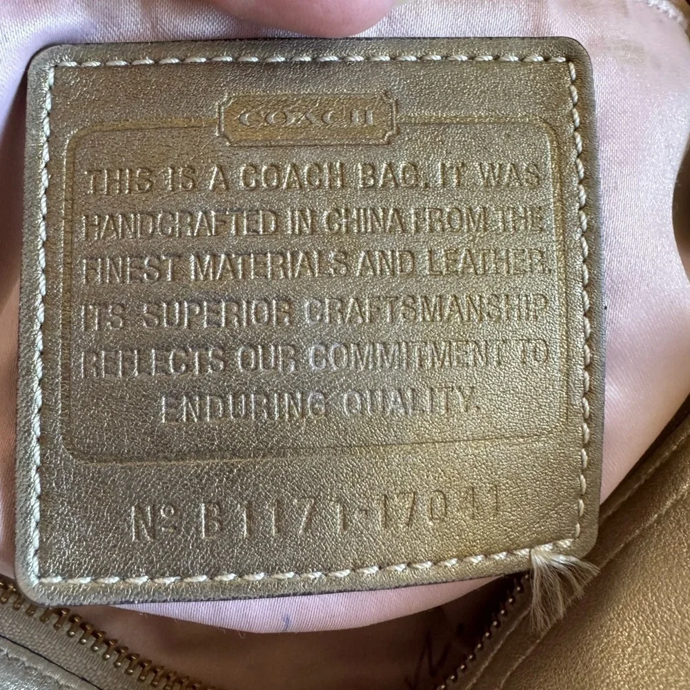 COACH Audrey Gold Perforated Leather Tote
